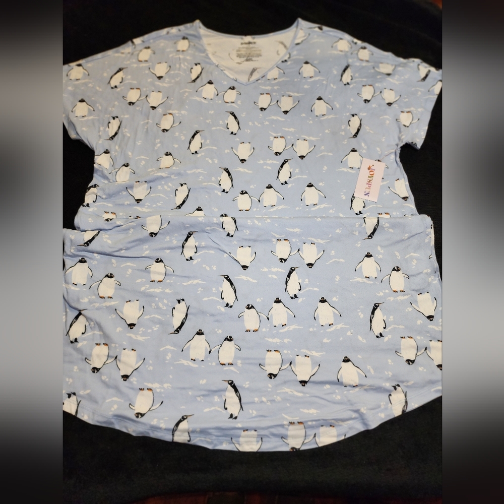 Joyspun women’s short sleeve sleepwear shirt penguin - Picture 4 of 5